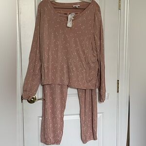 Soma Weekend Women's Pink print Lounge Pajama Set XL